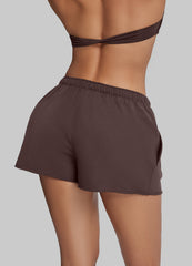 Comfy Mid-Thigh Stretchy Waist French Terry Jersey Shorts