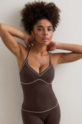 DayFlex Contrast Sweetheart Vest - Chestnut Brown