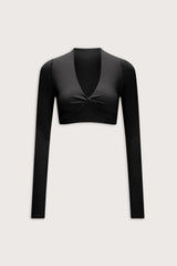 DayFlex Twist Front Long Sleeve Top - Shadow Black