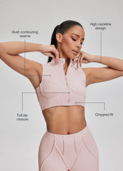 High-Neck Zip-Up Top