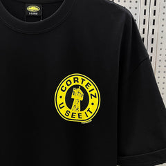 Corteiz U See It Tower Badge Oversized Tee – Black/Yellow