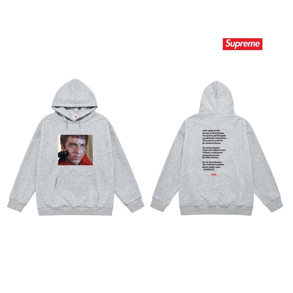 Cross border high version trendy brand Supreme letter printed hooded sweatshirt jacket, classic BOX looped hoodie for men and women (69)