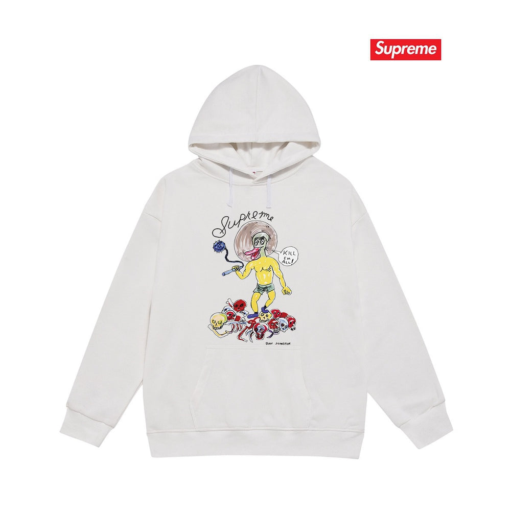 Cross border high version trendy brand Supreme letter printed hooded sweatshirt jacket, classic BOX looped hoodie for men and women (38)