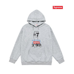 Cross border high version trendy brand Supreme letter printed hooded sweatshirt jacket, classic BOX looped hoodie for men and women (48)