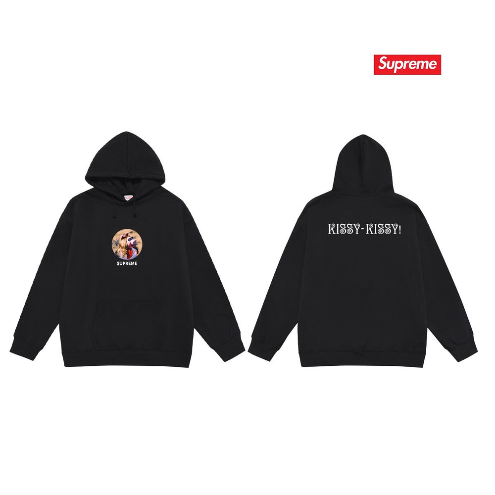 Cross border high version trendy brand Supreme letter printed hooded sweatshirt jacket, classic BOX looped hoodie for men and women (61)