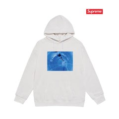 Cross border high version trendy brand Supreme letter printed hooded sweatshirt jacket, classic BOX looped hoodie for men and women (32)