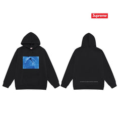 Cross border high version trendy brand Supreme letter printed hooded sweatshirt jacket, classic BOX looped hoodie for men and women (31)