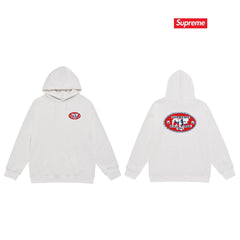 Cross border high version trendy brand Supreme letter printed hooded sweatshirt jacket, classic BOX looped hoodie for men and women (65)