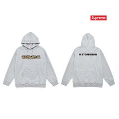 Cross border high version trendy brand Supreme letter printed hooded sweatshirt jacket, classic BOX looped hoodie for men and women (3)