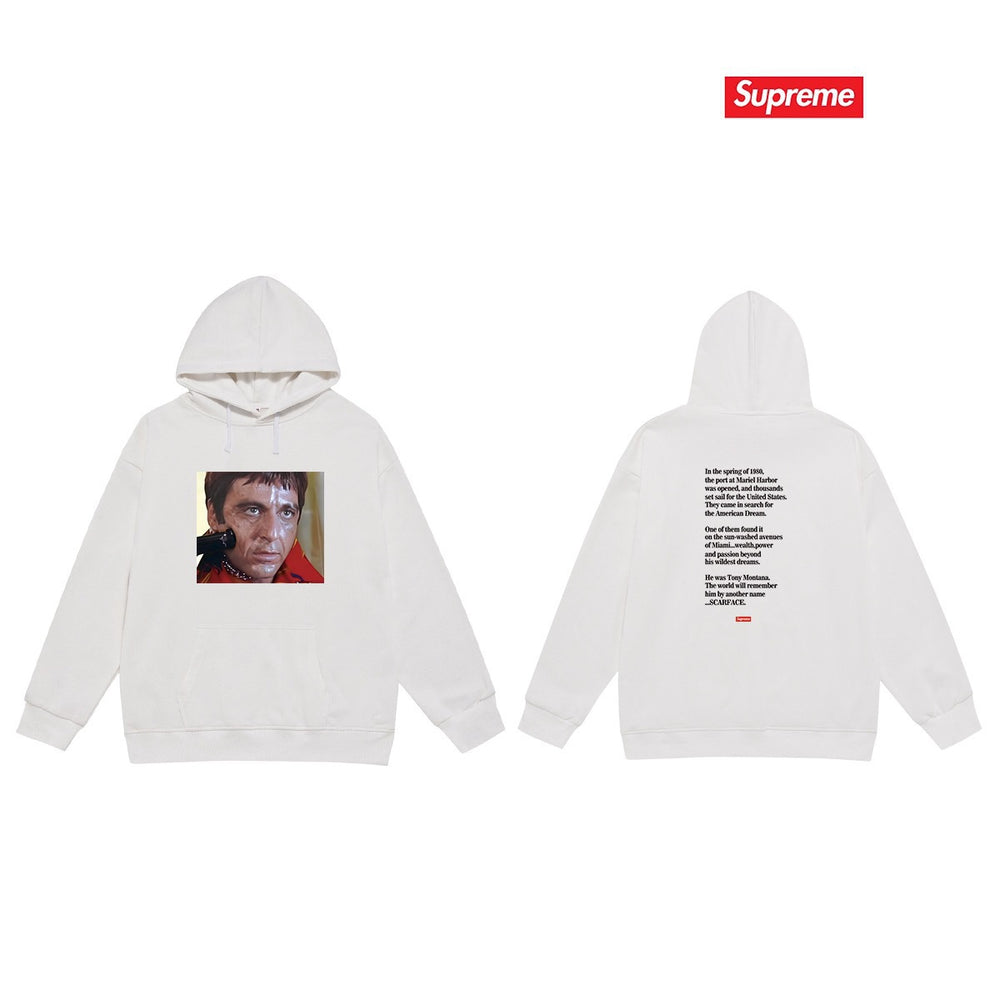 Cross border high version trendy brand Supreme letter printed hooded sweatshirt jacket, classic BOX looped hoodie for men and women (68)