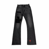 ERD 24FW Melancholic Rich Second Generation Black Corduroy Patch Damaged Embroidered Party Pants