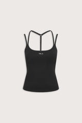 SkinLuxe Split Strap Vest - Shadow Black