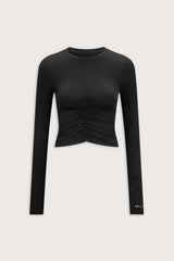 UltraLite Ruched Long Sleeve Top - Black