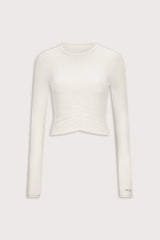 UltraLite Ruched Long Sleeve Top - Ivory