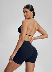 Ultrasculpt Halterneck Backless Strappy Functional Twill Knit Bra