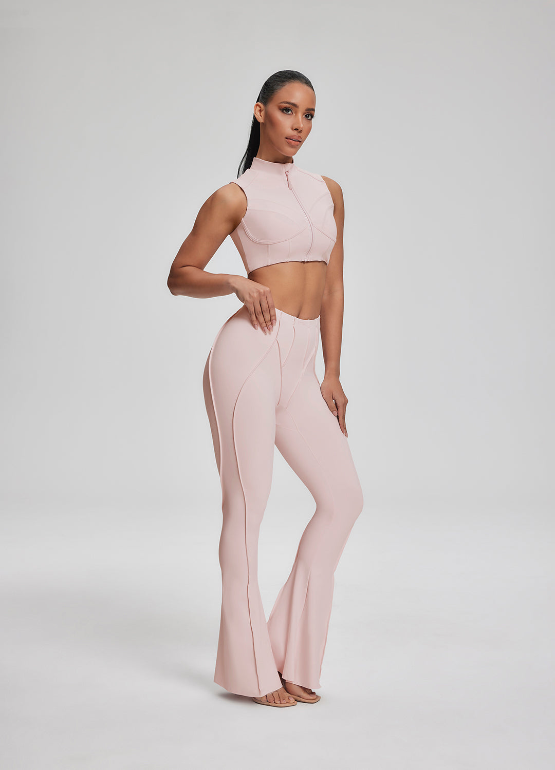 High-Neck Zip-Up Top