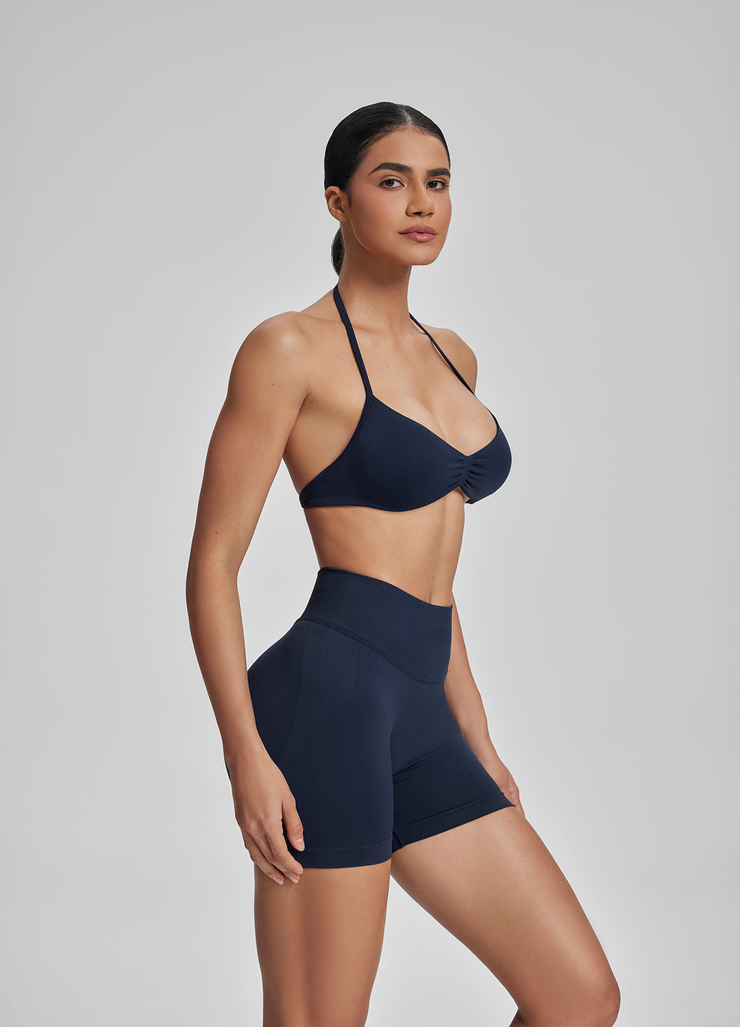 Ultrasculpt Halterneck Backless Strappy Functional Twill Knit Bra