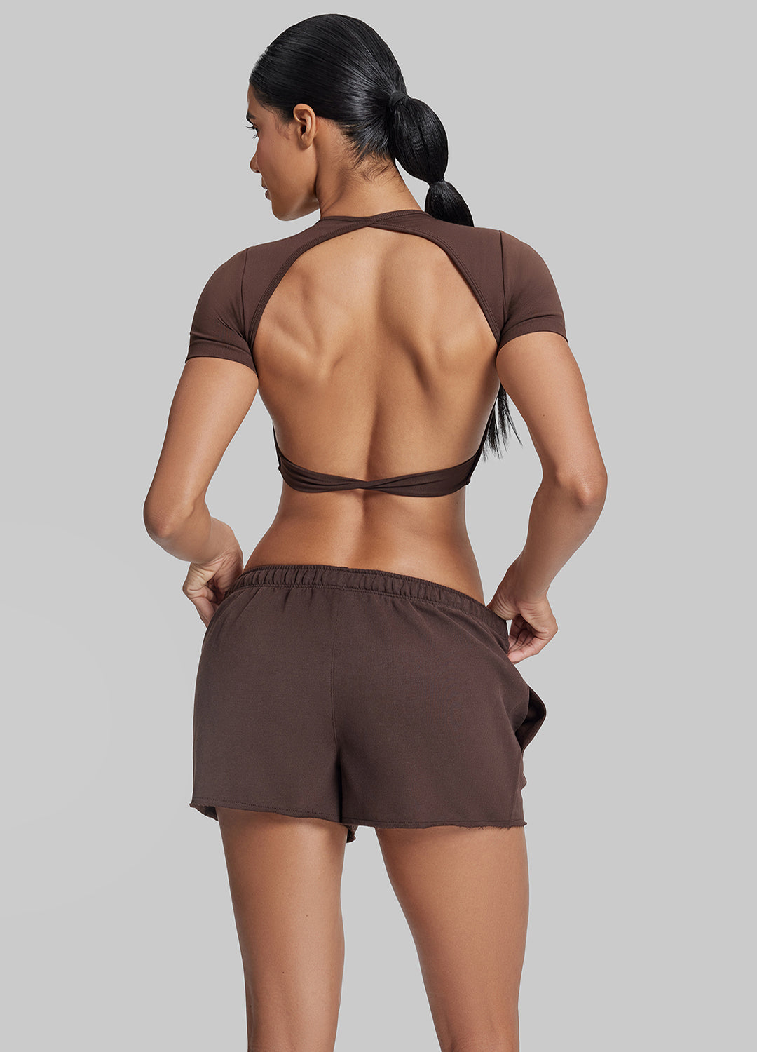 Comfy Mid-Thigh Stretchy Waist French Terry Jersey Shorts