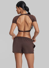 Comfy Mid-Thigh Stretchy Waist French Terry Jersey Shorts