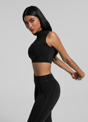 High-Neck Zip-Up Top