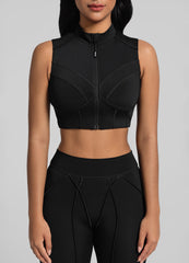High-Neck Zip-Up Top