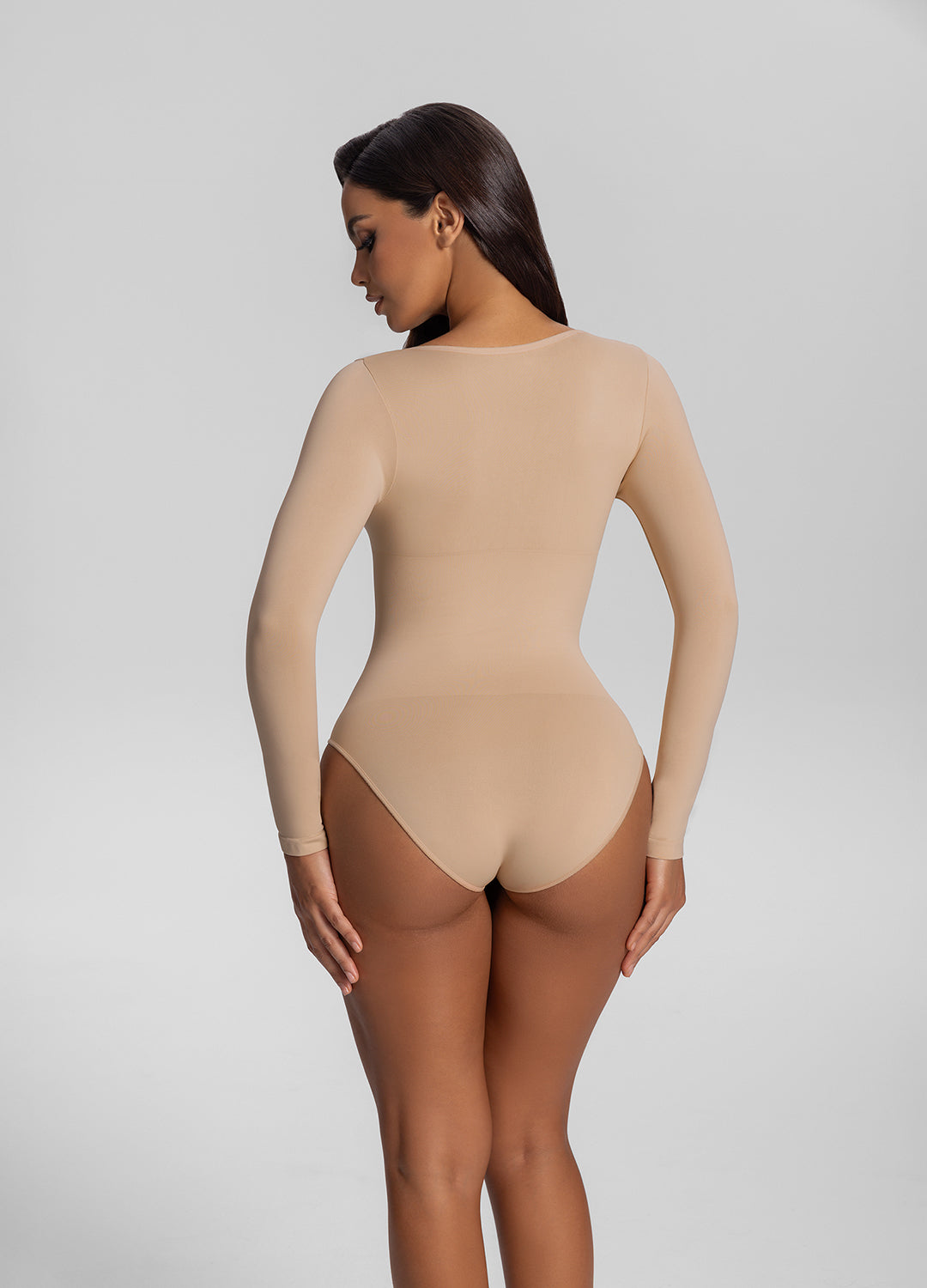 Seamless Long Sleeve Tummy-Control Full Body Shaper Bodysuits Duo