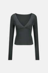 DayFlex V Neck Top - Slate Green