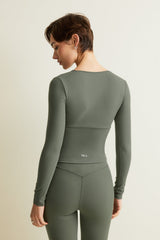 DayFlex V Neck Top - Light Moss