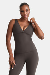 DayFlex V Neck Vest - Mocha Brown