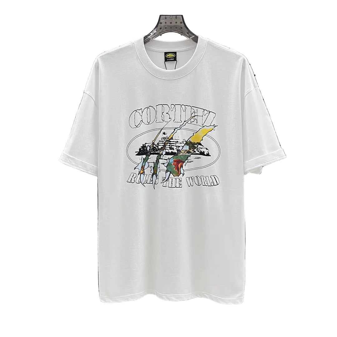 Corteiz Rules The World Graphic Oversized Tee – White