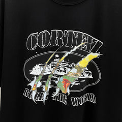 Corteiz Rules The World Graphic Oversized Tee – Black
