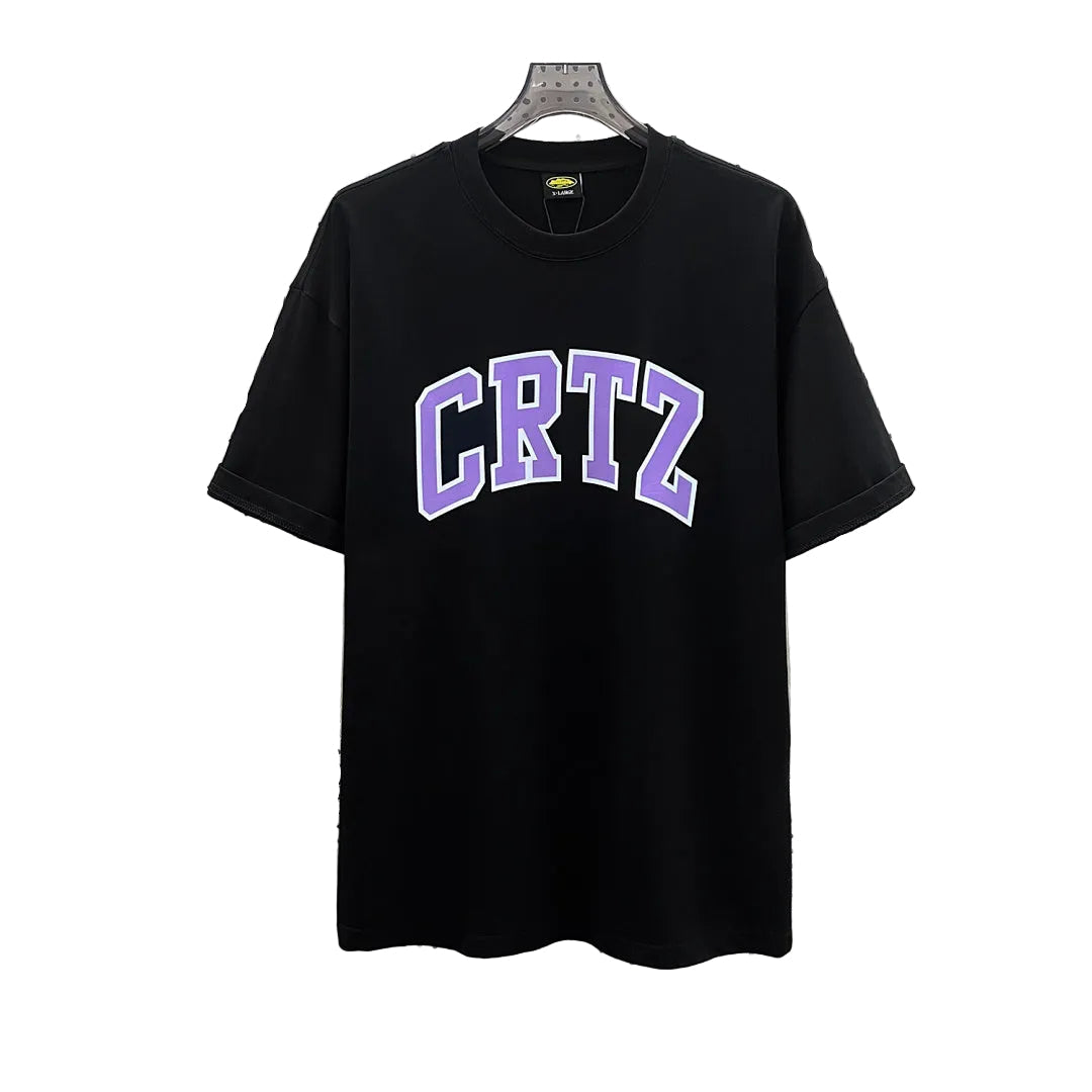 Corteiz CRTZ Arch Logo Oversized Tee – Black/Purple
