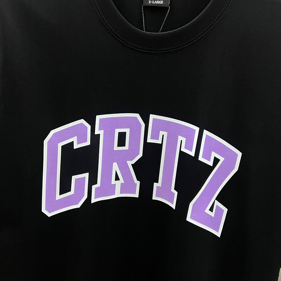 Corteiz CRTZ Arch Logo Oversized Tee – Black/Purple