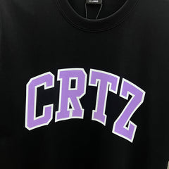 Corteiz CRTZ Arch Logo Oversized Tee – Black/Purple