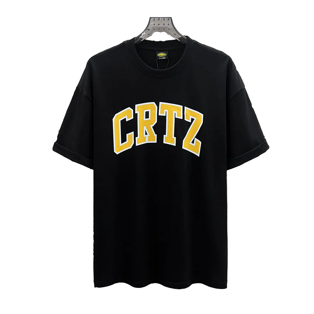 Corteiz CRTZ Arch Logo Oversized Tee – Black/Yellow