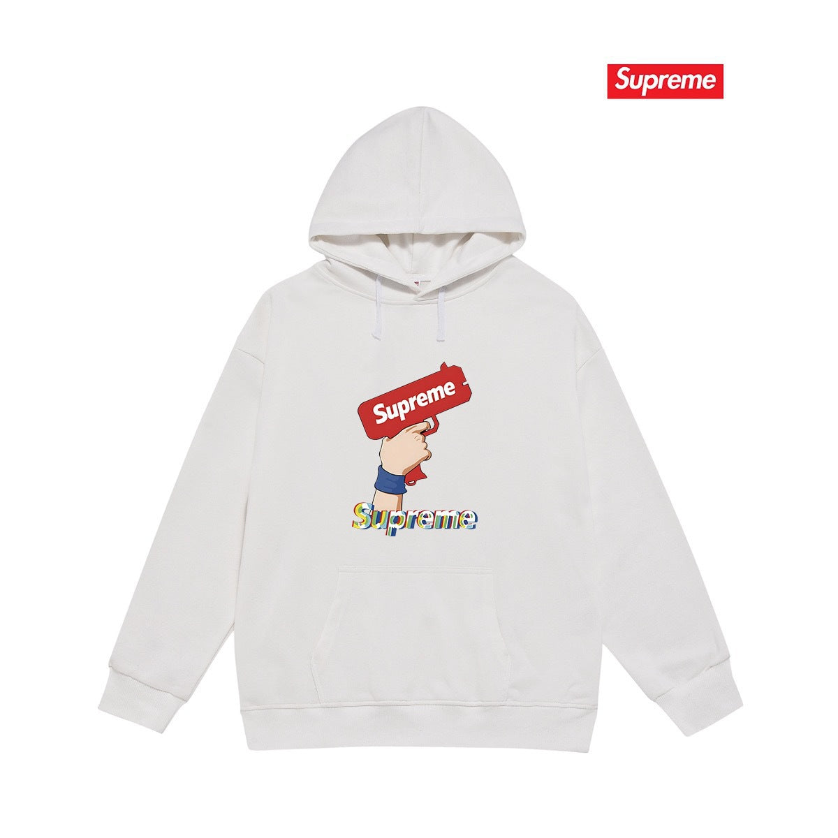 Cross border high version trendy brand Supreme letter printed hooded sweatshirt jacket, classic BOX looped hoodie for men and women (56)