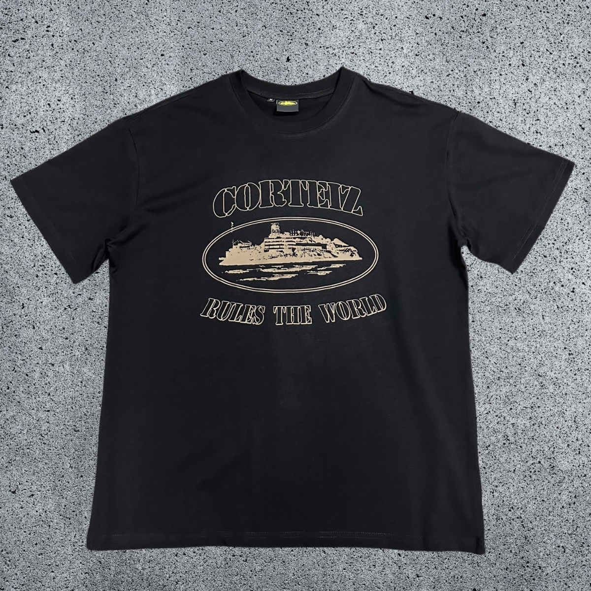 CORTEIZ Devil's Island Short sleeved Cotton Round Neck Printed American Street Loose T-shirt 2024 Spring New INS Trendy Brand (13)