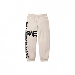 SUPREME Trendy SWEATPANTS Street Street Trendy Men's Loose Velvet Waist Pants Leg Tight Sports Pants Casual (19)
