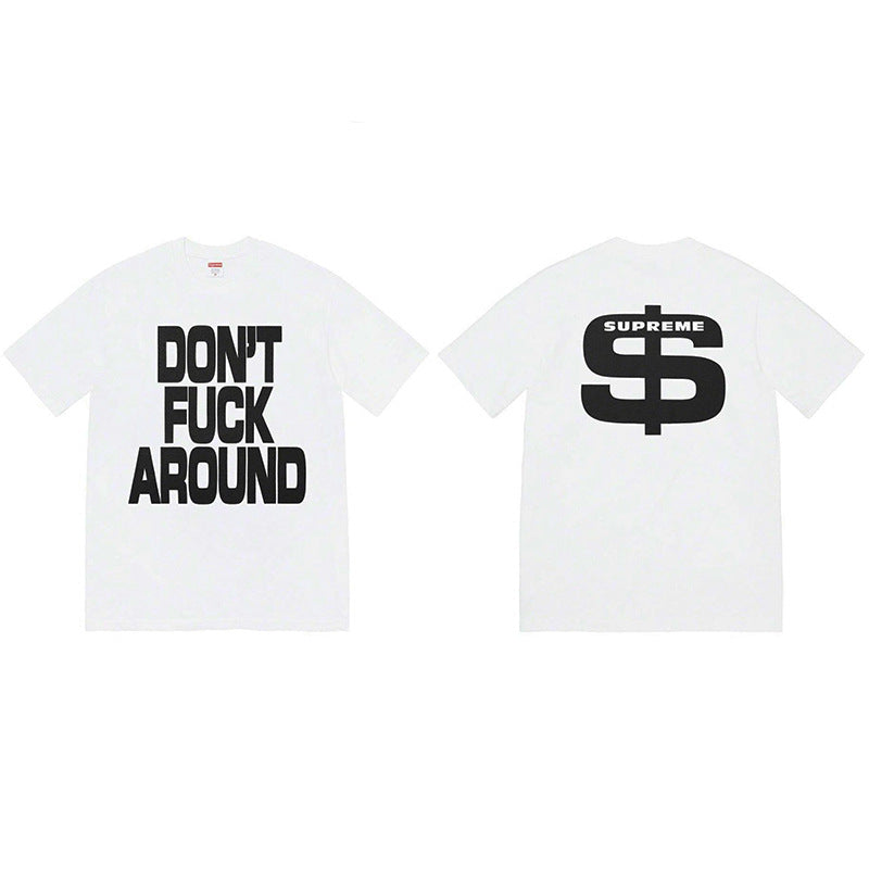Heavy Cross border Trendy Supreme Letter Printed T-shirt BOX Round Neck Short Sleeve Men's and Women's Loose Casual T-shirt Men's and Women's (20)