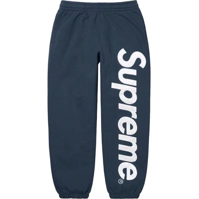SUPREME Trendy SWEATPANTS Street Street Trendy Men's Loose Velvet Waist Pants Leg Tight Sports Pants Casual (9)