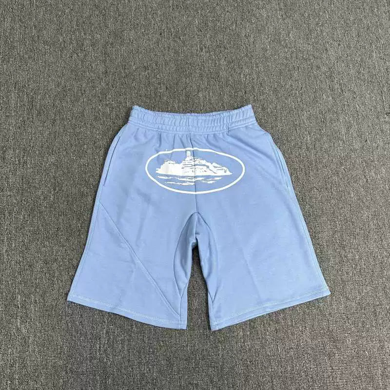 High version CORTEIZ Devil Island printed casual shorts, high street American sports loose men's and women's five quarter pants ins (1)