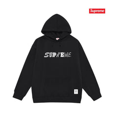 Cross border high version trendy brand Supreme letter printed hooded sweatshirt jacket, classic BOX looped hoodie for men and women (49)