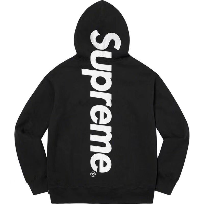 Supreme潮牌连帽卫衣男秋冬加绒宽松街头嘻哈外套纯色长袖套头衫 (12)