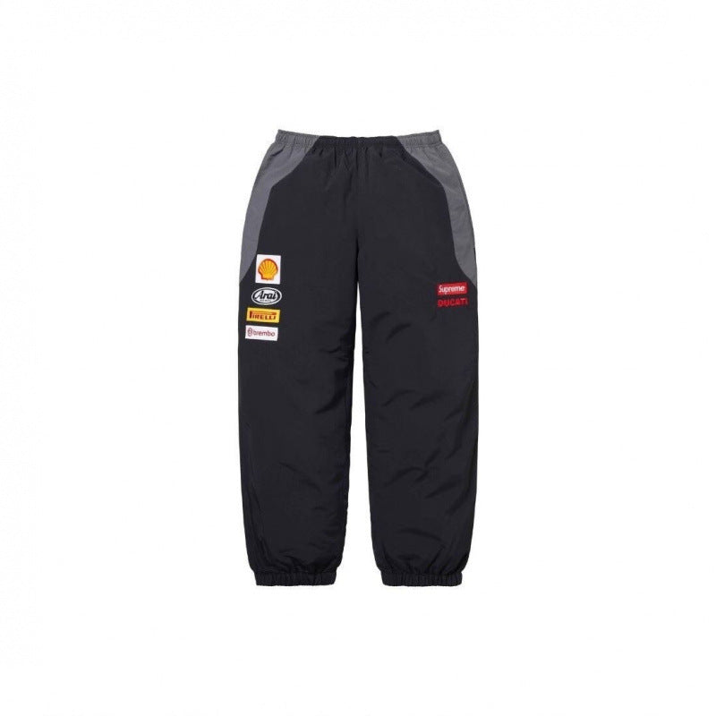 SUPREME Trendy SWEATPANTS Street Street Trendy Men's Loose Velvet Waist Pants Leg Tight Sports Pants Casual (21)