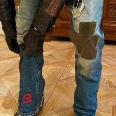 2024 autumn trend mid waist washed party pants jeans straight leg distressed corduroy style