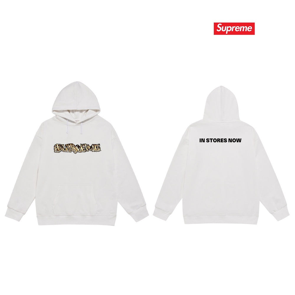 Cross border high version trendy brand Supreme letter printed hooded sweatshirt jacket, classic BOX looped hoodie for men and women (2)