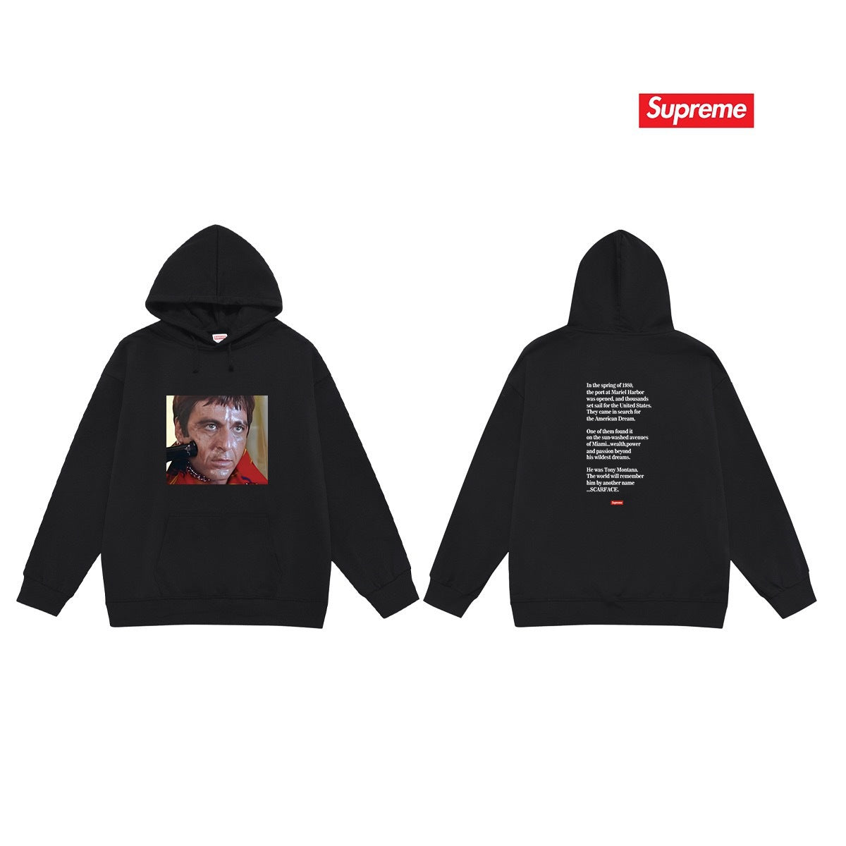 Cross border high version trendy brand Supreme letter printed hooded sweatshirt jacket, classic BOX looped hoodie for men and women (67)