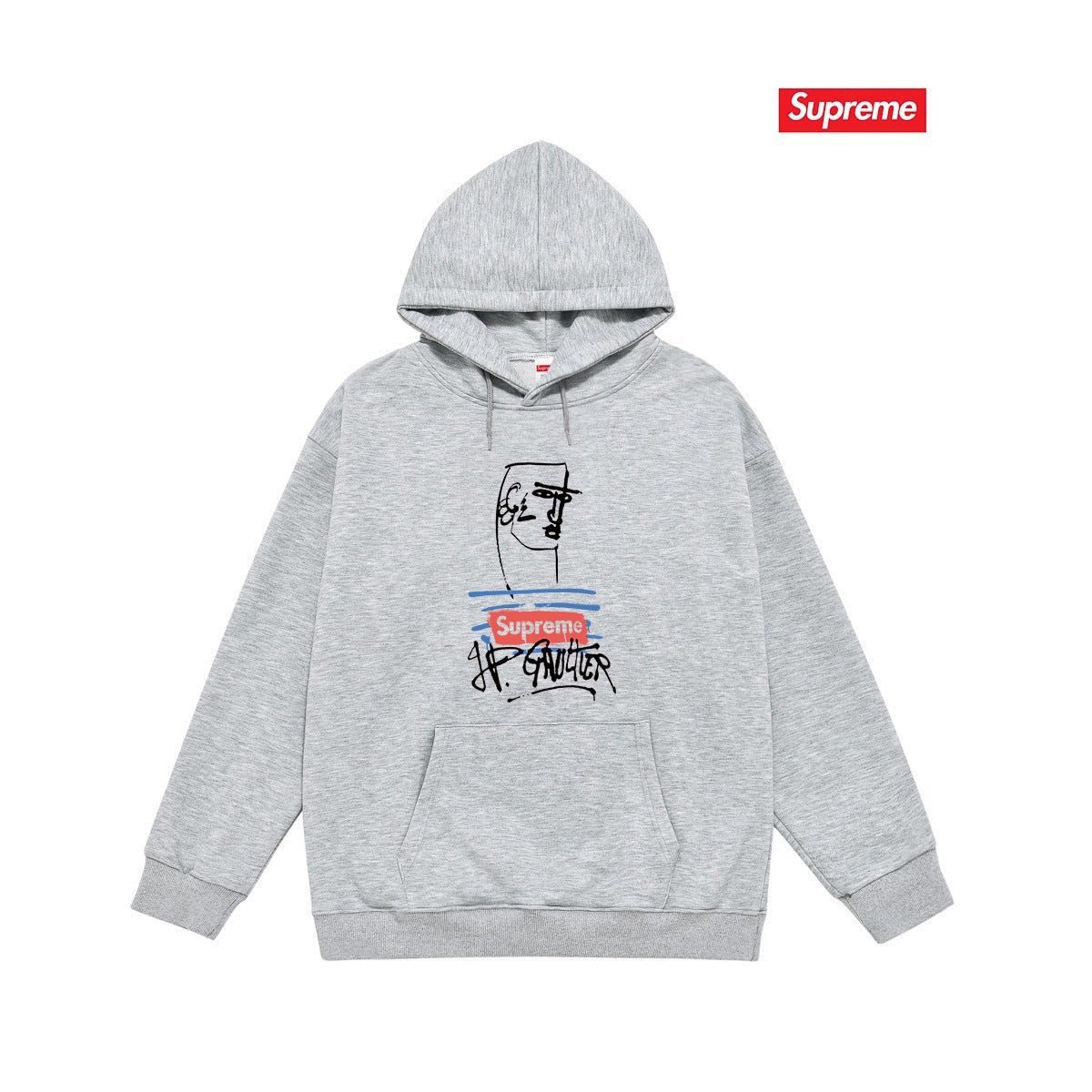 Cross border high version trendy brand Supreme letter printed hooded sweatshirt jacket, classic BOX looped hoodie for men and women (48)