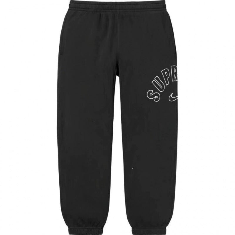 SUPREME Trendy SWEATPANTS Street Street Trendy Men's Loose Velvet Waist Pants Leg Tight Sports Pants Casual (16)