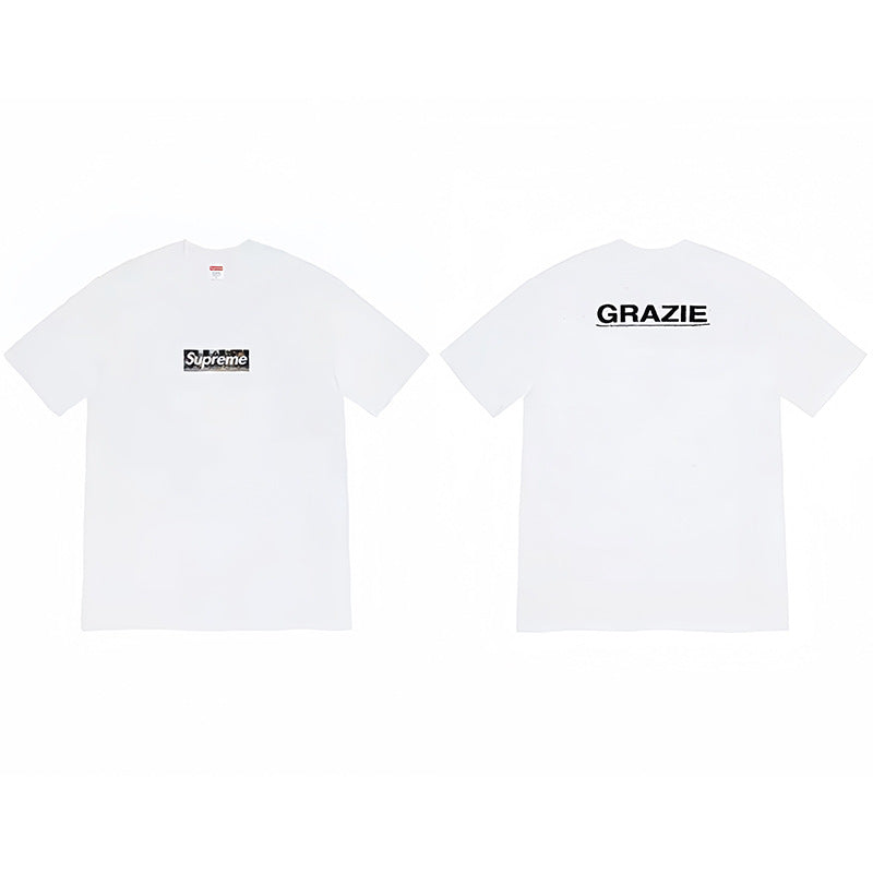 Heavy Cross border Trendy Supreme Letter Printed T-shirt BOX Round Neck Short Sleeve Men's and Women's Loose Casual T-shirt Men's and Women's (5)